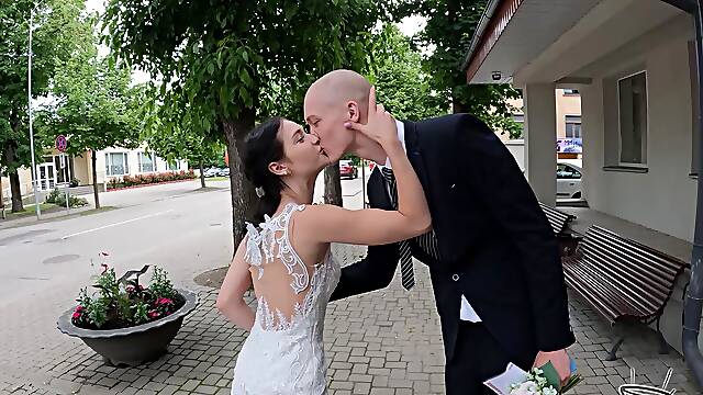 Hot bride Matty Mila Perez rides cock in reverse cowgirl