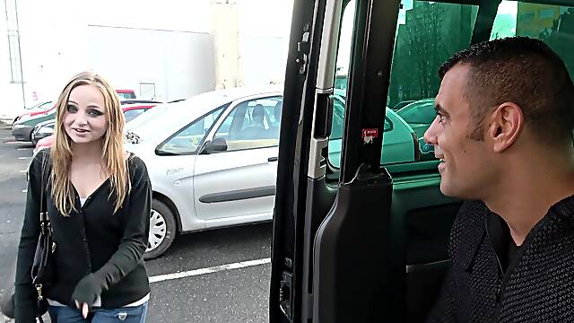 Public threesome in a car