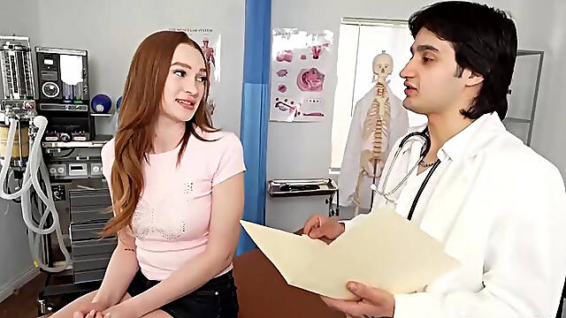 Breedme - Pale Redhead Harley Love Receives Rough Anal Penetration On Medical Exam Table