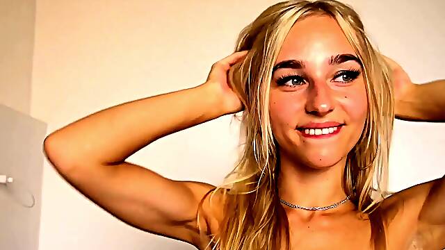 Gorgeous amateur blonde teen in POV action