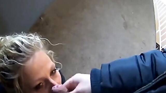 Nasty girl need to walk in public with face full of cum