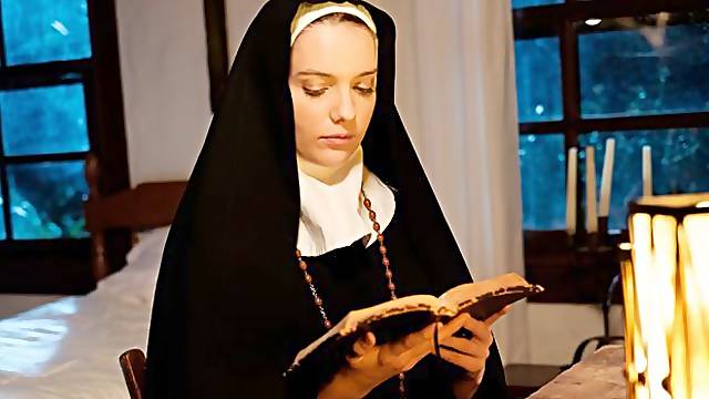 The Nuns Charlotte Stokely and Kenna James are eating pussies in the night