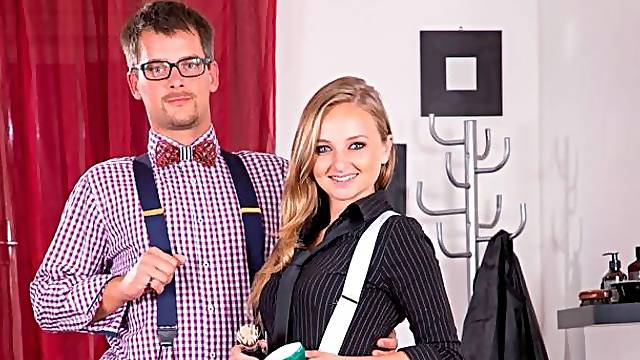 Lady Bug Teen Hairdresser Tries Anal