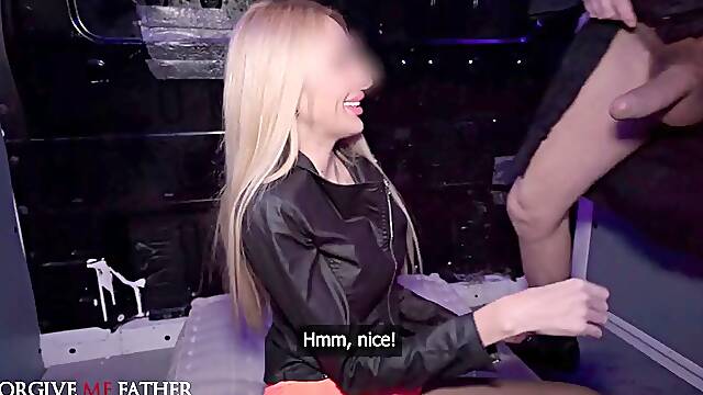 Audience pick up face fuck and rough sex with big cock loving blonde Ukrainian girl