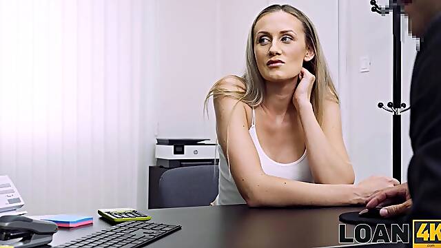 LOAN4K. Hottie comes to the local credit agency where gets fucked for loan