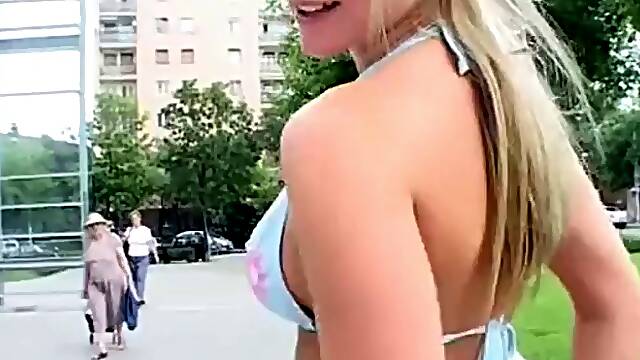 Blonde Public Nude Bikini