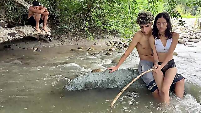 OUTDOOR SEX. I take advantage of the fact that my best friends wife is a slut to fuck her while were at the lake