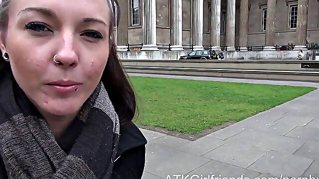 Ashley Stones Hairy Pussy Creampie in London POV Vacation