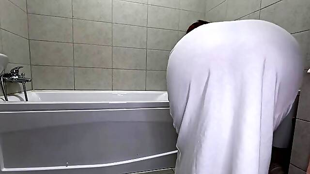 GassyKats Latina MILF Farts in White Dress Shower