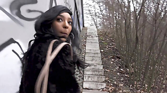 Ebony stunner Romy Indy fucks a stranger for money