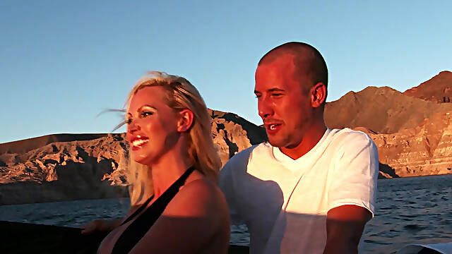 Sex on a boat with busty bitch Nikki Benz