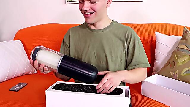 Teasing dirty 21yo slut loves jerking dick with sex toys