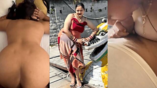 Dignified Indian Aunty Turns Into Complete Dick-Hungry Cum Guzzler For Young Dick
