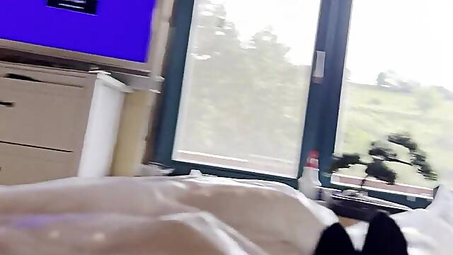 Masturbating His Spandex Leggins