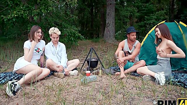 Swap Wives, Mutual Rimming And Anal Fuck In The Forest