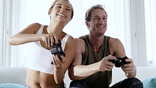 Teen beauty plays with her stepdad and gets really intimate