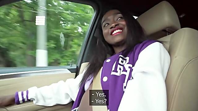 Busty Ebony Slut Sucking & Fucking A Big White Boy Cock