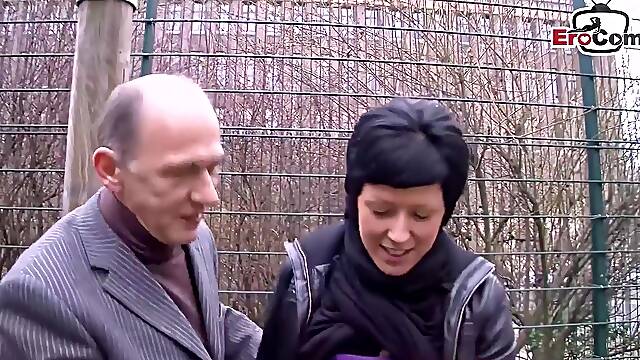 German Grandpa Flirts With Housewife On The Street And Fucks Her