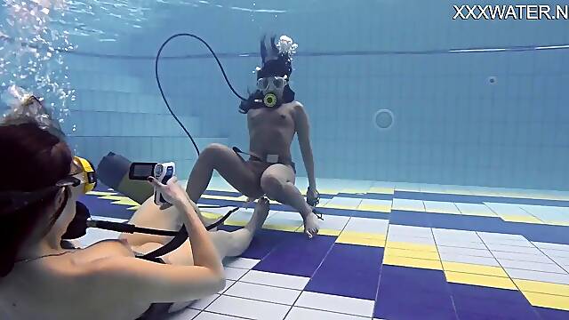 Hottest underwater chicks Adeline Gauthier is casting