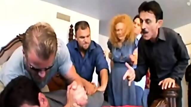 Bitch wife gets gangbanged to save husband