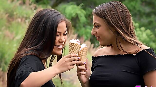 Besties Bedroom Interracial Lesbian Heat Turns Into Passion