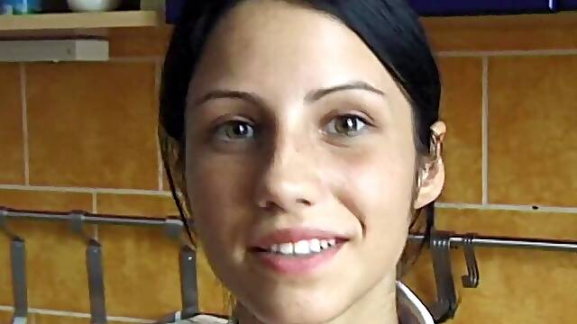 Brunette temptress teases with sensual solo seductive moves