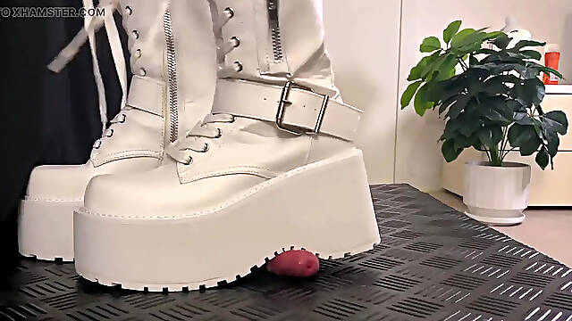 Domination in Platform Boots - Ball Crushing & Shoejob