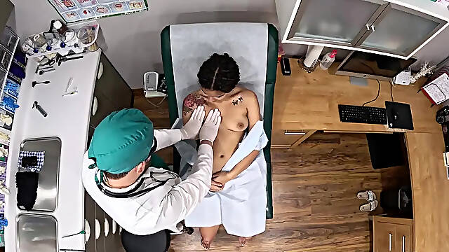 Latina beauty Alix Avery undergoes a medical exam