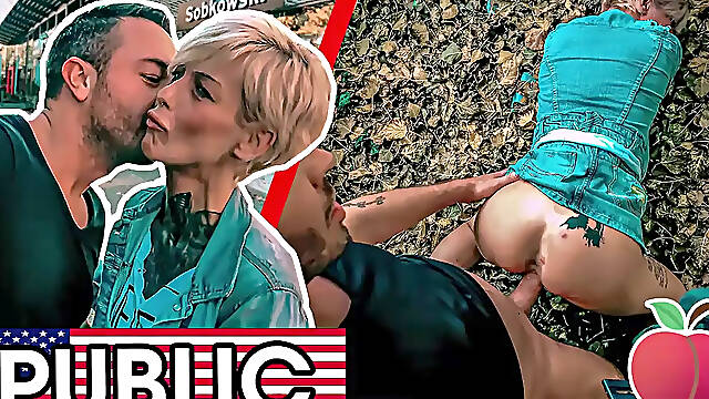 Slim MILF Vicky Hundt gets outdoor POV blowjob and rides cock