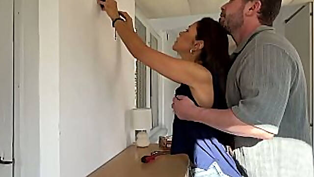 Hot milf gets tricked by her handyman and ends up getting fucked hard