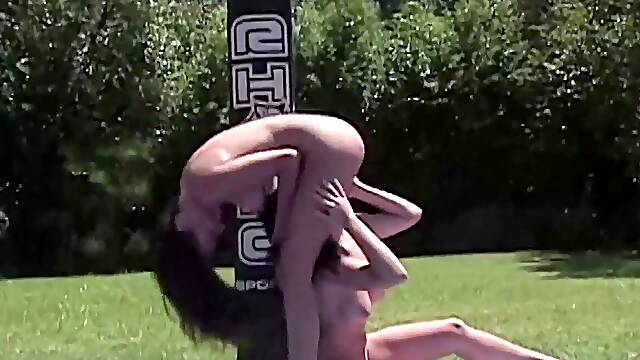 Lesbian Tennis Players Enjoy Outdoor Kissing and Fingering Orgasm