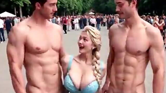 Elsa blowjob in a park (AI-generated) (No live-action) (NSFW)