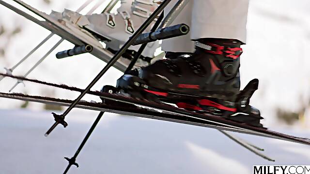 MILFY Ski Instructor Brandi Teaches Young Stud New Tricks