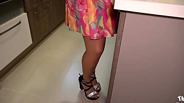 I lift my neighbors dress and put it all in her tight pussy