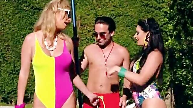 Horny MILFs Threesome With y. Guy Lifeguard From Pool