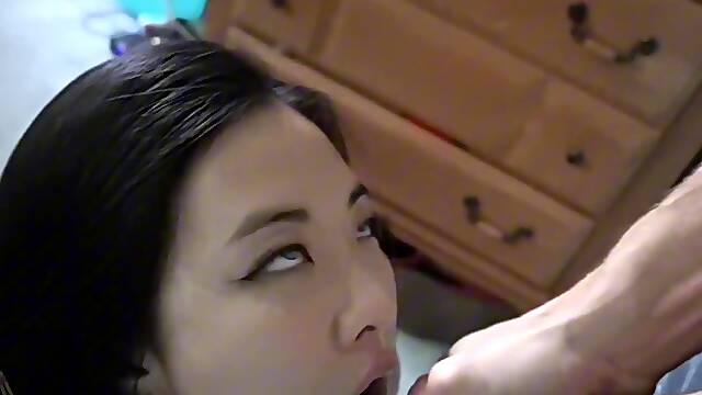 Chinese girl fucked after work and morning deep throat