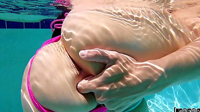 Saucy lesbians in the pool unbelievable xxx scene