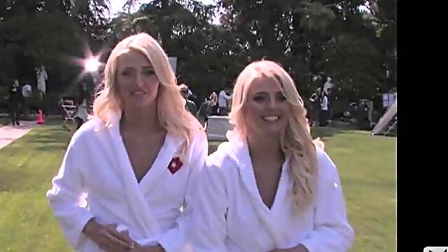 Gorgeous blond twins Kristina and Karissa Shannon get naked