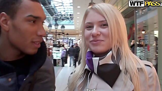 Blonde Euro Amateur Girl in a Sex Adventure in a Cafe