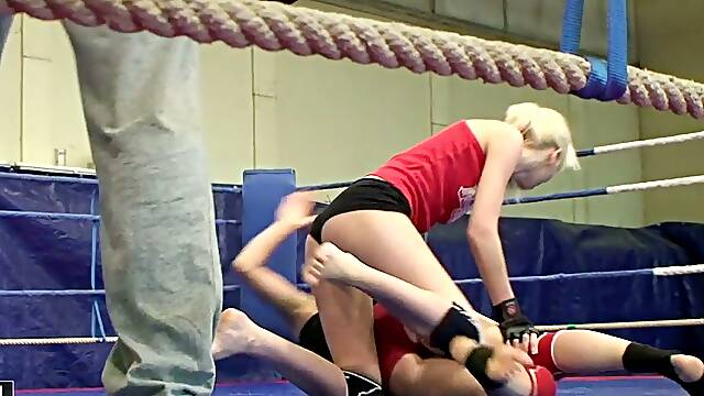Backstage Vid Of Amazing Catfight with Blonde & Brunette Babes