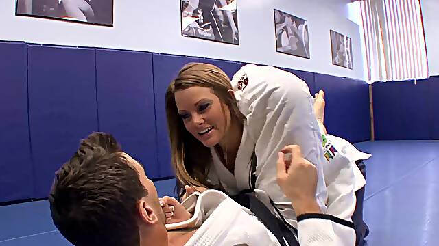 Sexy Megan Fenox seduces her wrestling coach