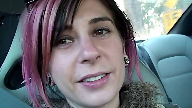 Joanna Angel takes a piss outdoors while walking around