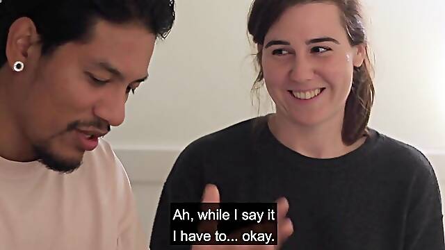 The roommates fool around whilst rehearsing a script.