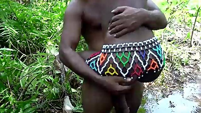 The director was so sexually excited this guy drilled the slender Afro tribe angels in the forest