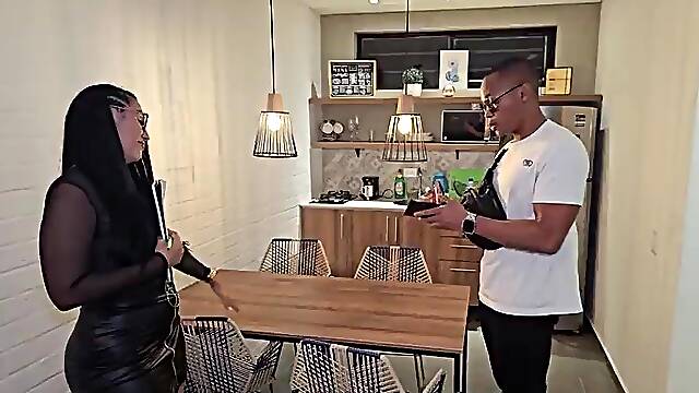 Real estate agent suggests his large ebony ramrod to large-assed mother Id like to fuck