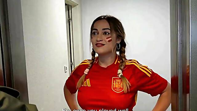 Large Booty Spanish Supporter Banged Anal And double penetration In Parking Lot After Soccer Match !!!