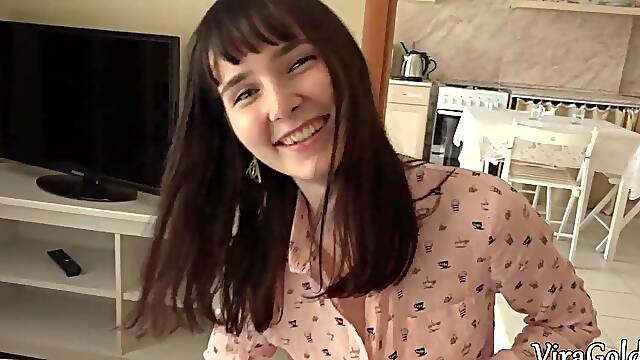 Shy Beauty Lika Blackberry Banged in Each Gap