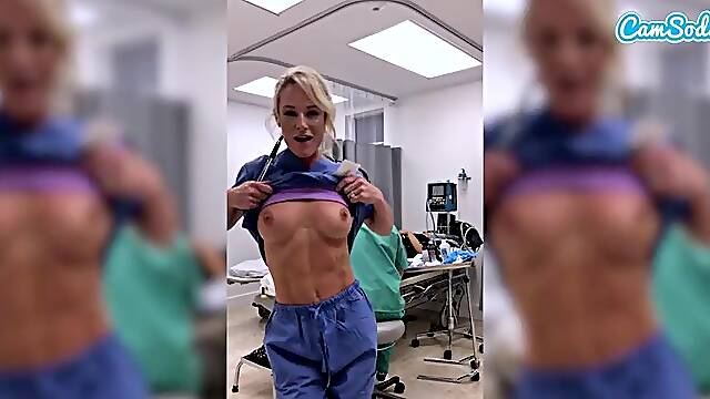 Nurse Gets Lascivious, Shows Boobs & Fingers Soaked Vagina Live at Work