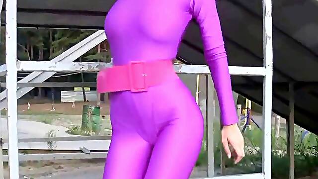 Katya in rosy spandex