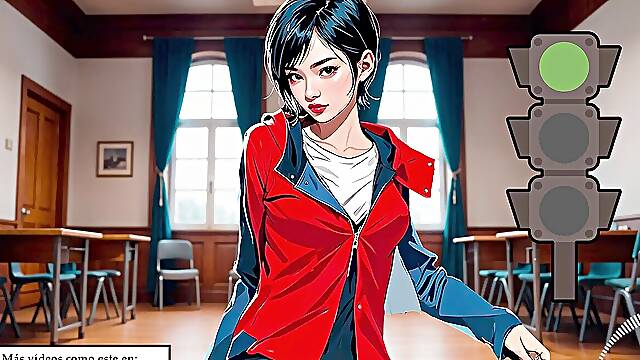 JOI anime porn - Green light, red light. commands for masturbation with a Spanish voice.